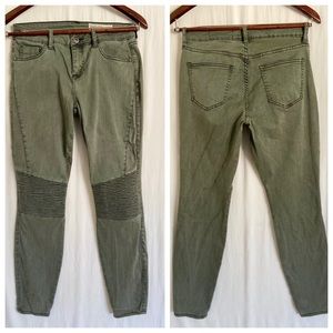 Olive green Pistola Moto jeans